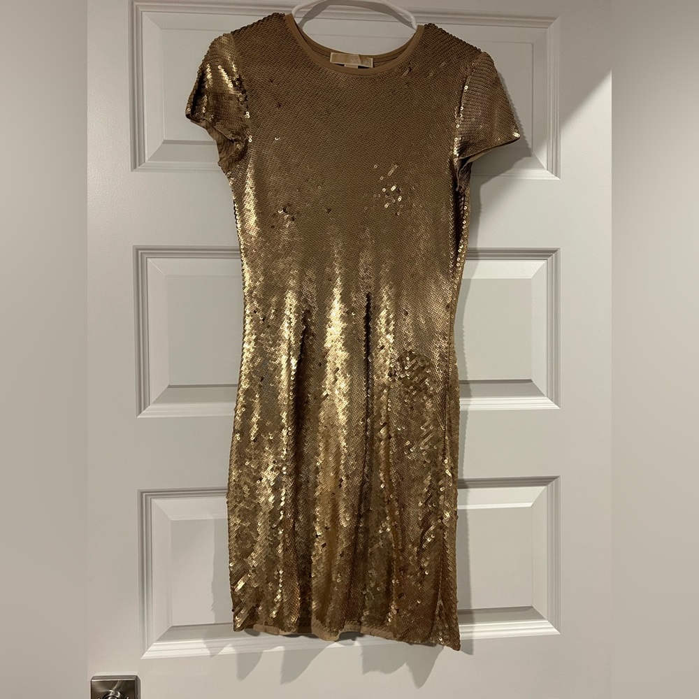 Michael Kors Gold Sequin Mini Dress